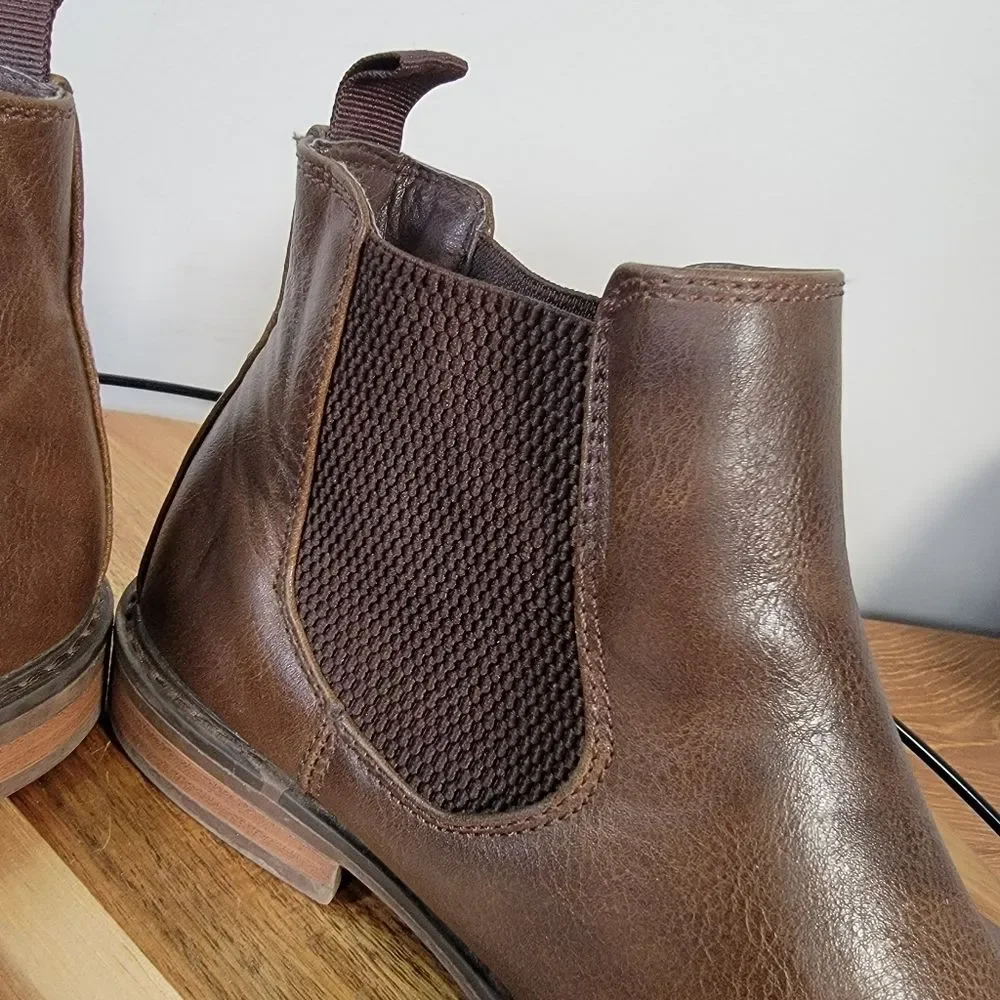 Ashford Hayes Porter Brown Leather Chelsea Boots Slip on Size 4 M